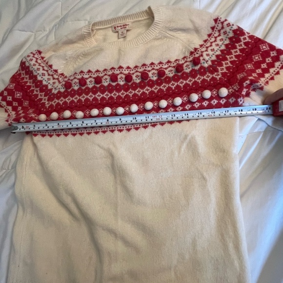 Brooks Brothers Merino Wool Christmas Sweater Cream and Red Size M . Holiday - Picture 8 of 10